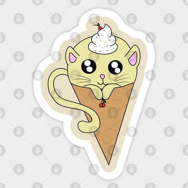 Ice Cream Cat Sticker by LillyTheChibi